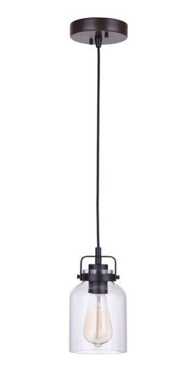 Foxwood One Light Mini Pendant in Flat Black / Dark Teak (46|53691-FBDT)