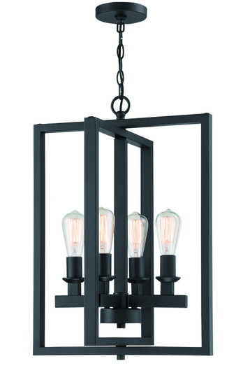 Chicago Four Light Foyer Pendant in Flat Black (46|53134-FB)