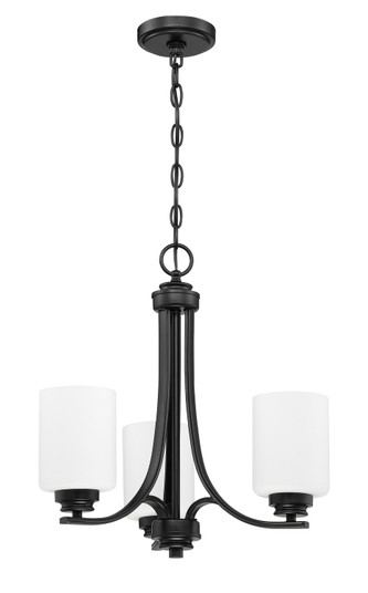 Bolden Three Light Chandelier in Flat Black (46|50523-FB-WG)