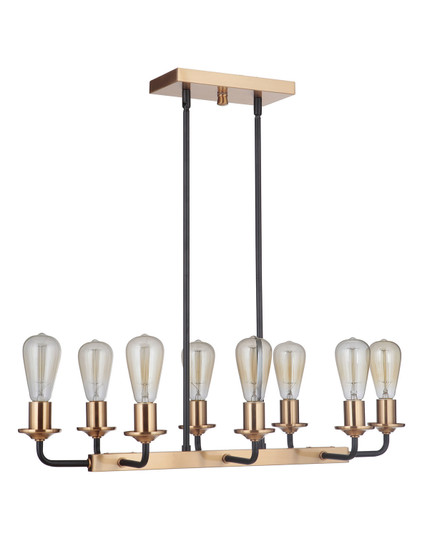 Randolph Eight Light Island Pendant in Flat Black/Satin Brass (46|50378-FBSB) Randolph Eight Light Island Pendant in Flat Black/Satin Brass (46|50378-FBSB)