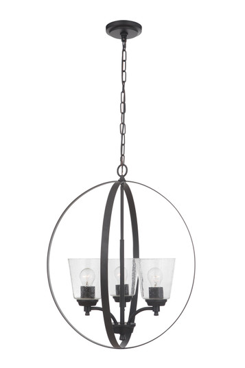 Tyler Three Light Foyer Pendant in Flat Black (46|50233-FB)