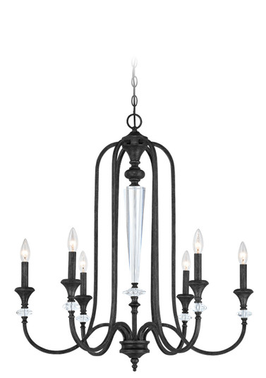 Boulevard Six Light Chandelier in Mocha Bronze Silver Wash (46|26726-MBS)