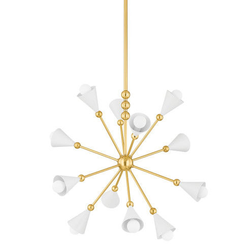 Hikari 12 Light Chandelier in Aged Brass/Soft White (428|H681812-AGB/SWH) Hikari 12 Light Chandelier in Aged Brass/Soft White (428|H681812-AGB/SWH)
