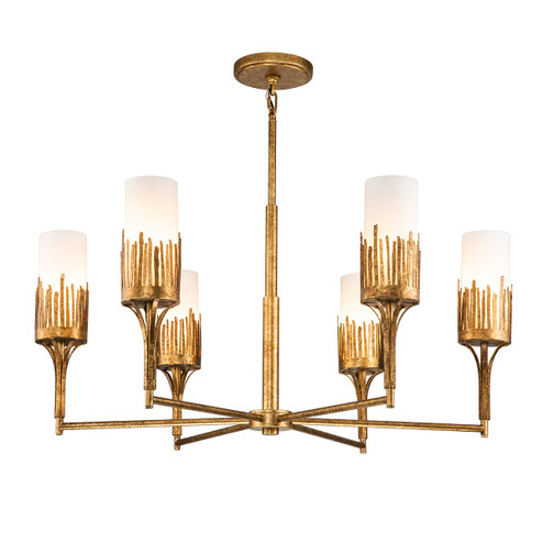 Sawgrass Six Light Chandelier in Gold Leaf (175|CH20319G-6)