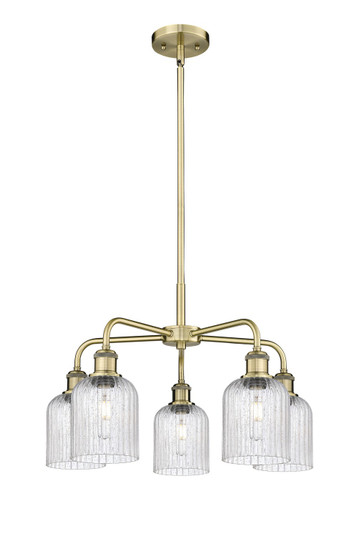 Downtown Urban Five Light Chandelier in Antique Brass (405|516-5CR-AB-G559-5SDY)