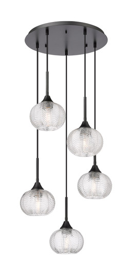Berkshire Five Light Pendant in Matte Black (405|323-5P-BK-G323-7CL)