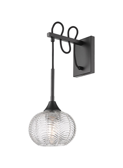 Downtown Urban One Light Wall Sconce in Matte Black (405|323-1W-BK-G323-7CL)