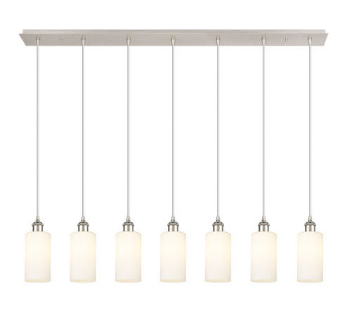 Downtown Urban Seven Light Linear Pendant in Polished Nickel (405|127B-7P-PN-G434-7WH)