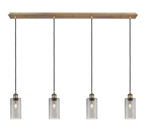Downtown Urban Four Light Linear Pendant in Brushed Brass (405|124B-4P-BB-G434-7SM)