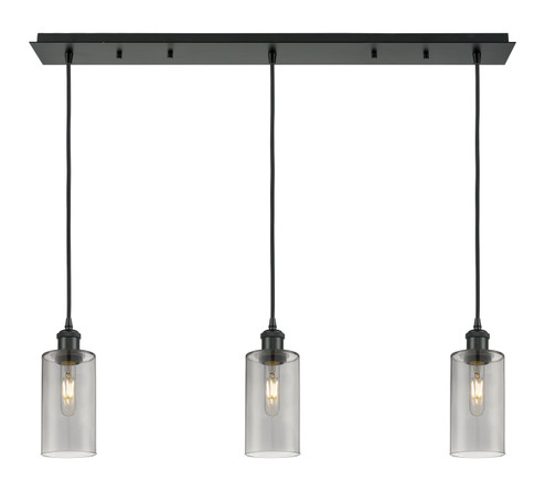 Downtown Urban Three Light Linear Pendant in Matte Black (405|123B-3P-BK-G434-7SM)