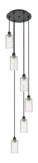 Downtown Urban Six Light Pendant in Matte Black (405|116B-6P-BK-G434-7DE)