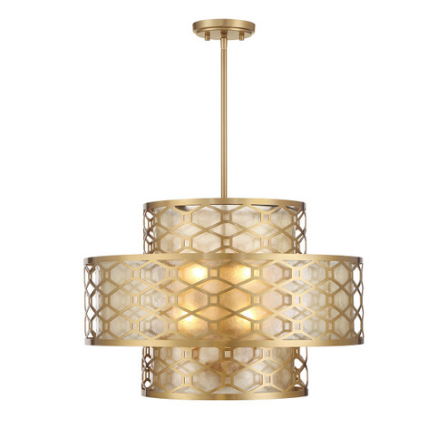 Mannheim Four Light Pendant in Warm Brass (159|V6-L7-6103-4-322)