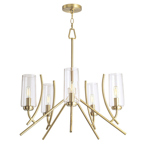 Tulip Five Light Chandelier in Satin Brass (45|8154-SB-CL)