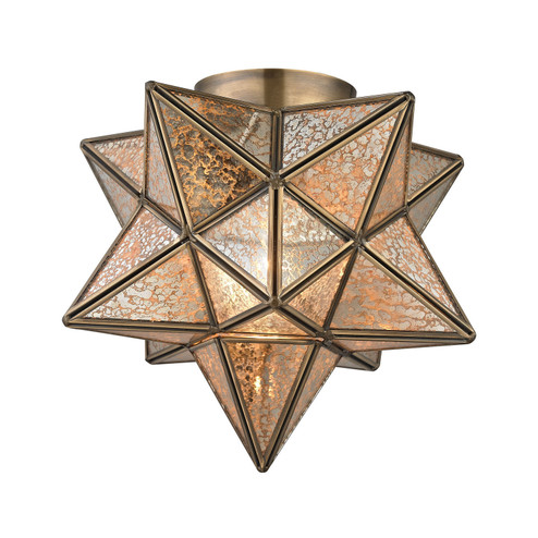 Moravian Star One Light Flush Mount in Antique Brass (45|1145-003)