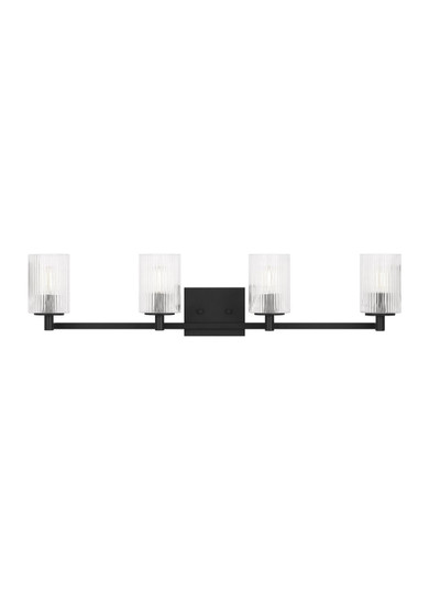 Lando Four Light Wall / Bath in Midnight Black (1|GLV1044MBK)