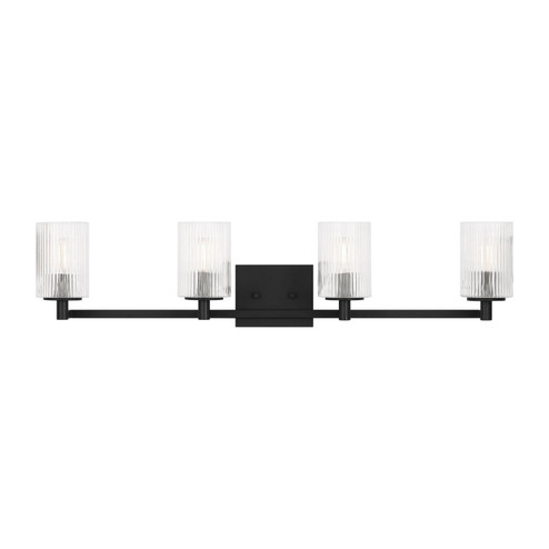 Lando Four Light Wall / Bath in Midnight Black (1|GLV1044EN/MBK)