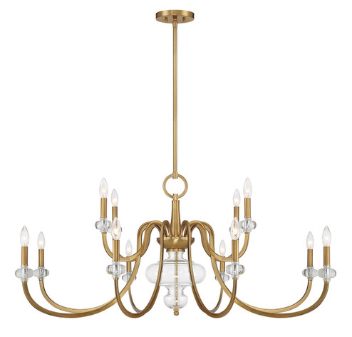 Bergdorf 12 Light Chandelier in Warm Brass (51|1-5803-12-322)