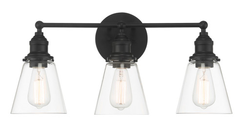 Barwell Three Light Bath Vanity in Coal Black (7|5683-66A)