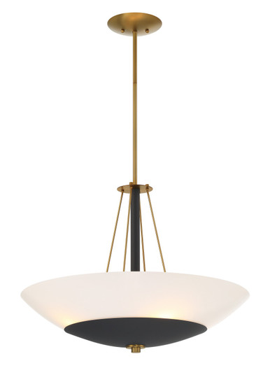 Bax Four Light Pendant in Sand Coal and Soft Brass (7|1704-781)