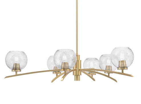 Kurve Six Light Chandelier in New Age Brass (200|3746-NAB-4102)