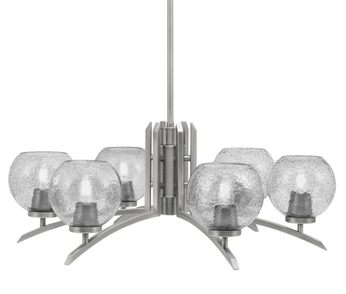 Kurve Six Light Chandelier in Graphite (200|3706-GP-4102)