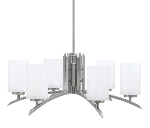 Kurve Six Light Chandelier in Graphite (200|3706-GP-3001)