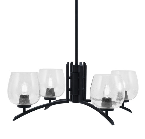 Kurve Four Light Chandelier in Matte Black (200|3704-MB-4810)