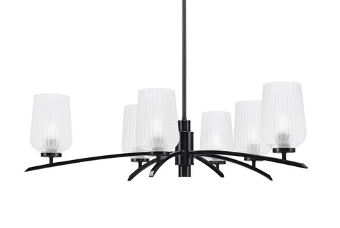 Kurve Six Light Chandelier in Matte Black (200|3746-MB-4250)