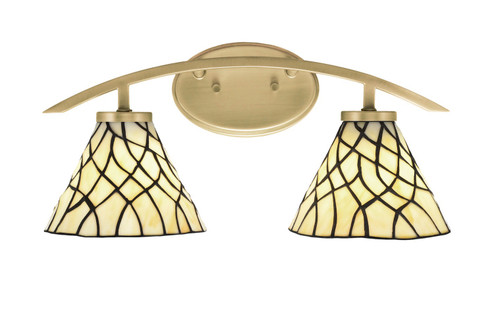 Kurve Two Light Bath Bar in New Age Brass (200|3722-NAB-9115)