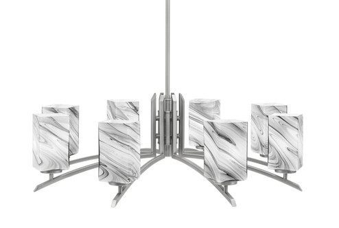 Kurve Eight Light Chandelier in Graphite (200|3708-GP-549)