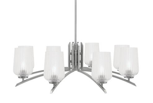 Kurve Eight Light Chandelier in Graphite (200|3708-GP-4250)