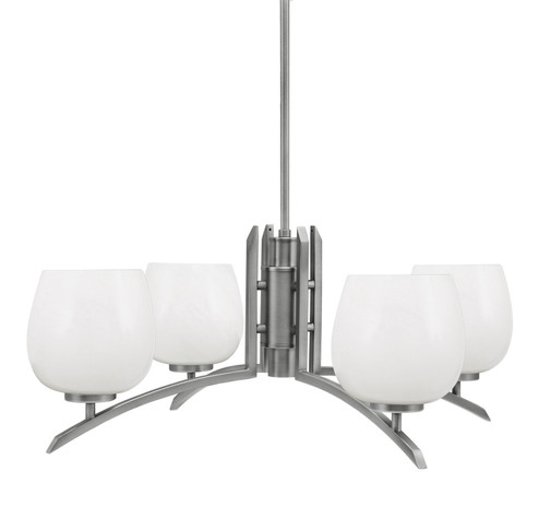 Kurve Four Light Chandelier in Graphite (200|3704-GP-4811)