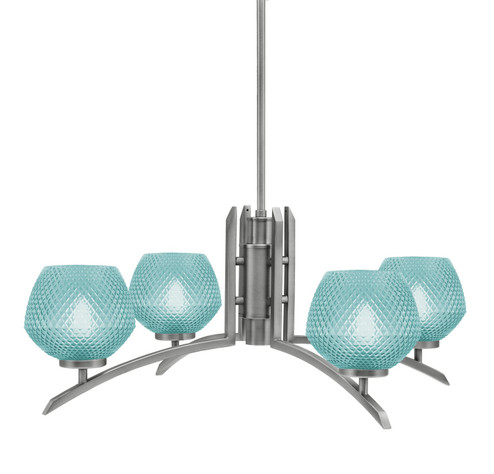 Kurve Four Light Chandelier in Graphite (200|3704-GP-4625)