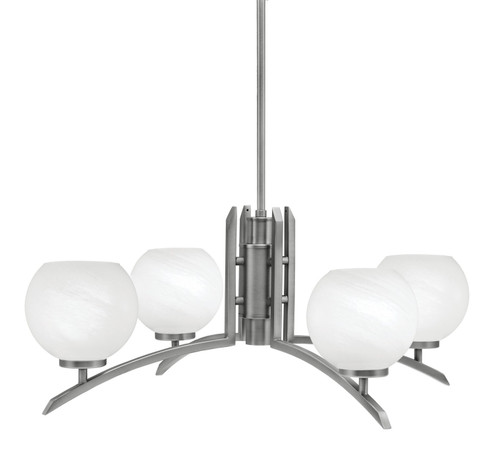 Kurve Four Light Chandelier in Graphite (200|3704-GP-4101)