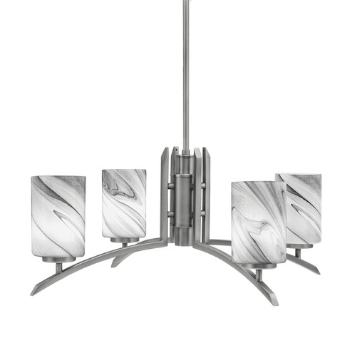 Kurve Four Light Chandelier in Graphite (200|3704-GP-3009)