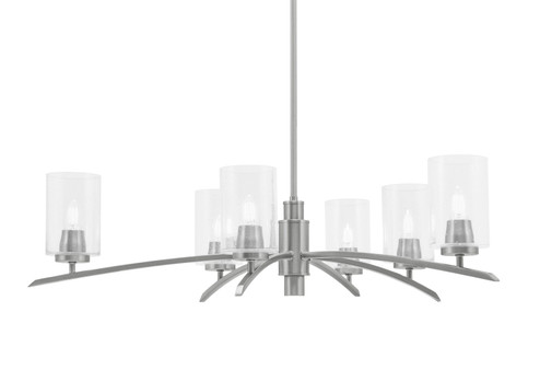 Kurve Six Light Chandelier in Graphite (200|3746-GP-300)
