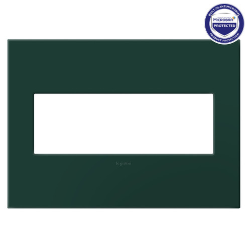 adorne Three-Gang Screwless Wall Plate with Microban in Evergreen (246|AWP3GEG)