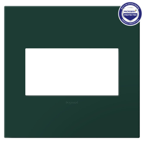 adorne Two-Gang Screwless Wall Plate with Microban in Evergreen (246|AWP2GEG)