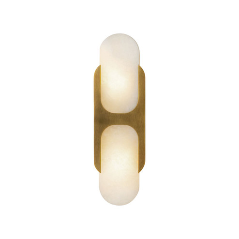 Odin Two Light Wall Vanity in Vintage Brass/Alabaster (452|WV357214VBAR)