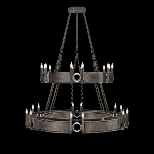 Mirage 24 Light Chandelier in Midnight Steel/Nickel/Pebble (48|100036-721)