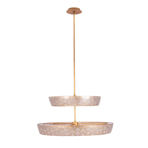 Geo LED Pendant in Oxidized Gold Leaf (33|523157OL)
