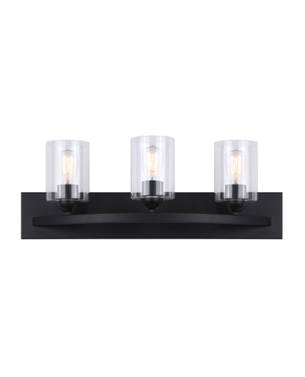 Hampton Three Light Vanity in Matte Black (387|IVL370A03BK-CL)