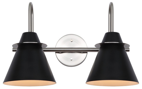 Talia Two Light Vanity in Brushed Nickel/Matte Black (387|IVL1076A02BKN)