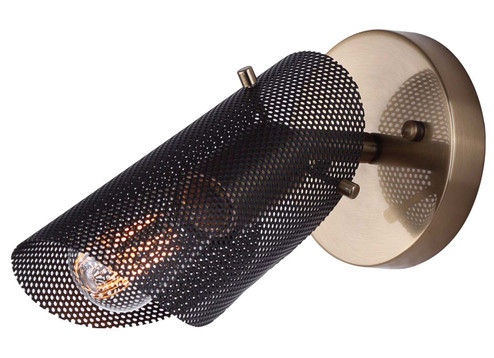 Huxlee One Light Wall Sconce in Matte Black And Gold (387|ICW1131A01BKG)