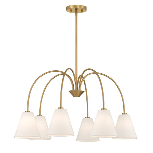 Six Light Chandelier in Natural Brass (446|M100138NB)