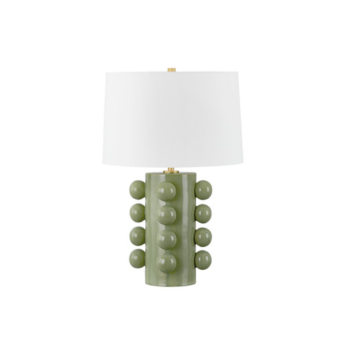 Roselle One Light Table Lamp in Aged Brass/Ceramic Moss Crackle (70|L9126-AGB/CMC)