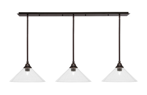 Stem Three Light Linear Pendalier in Dark Granite (200|48-DG-308)