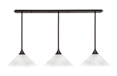 Stem Three Light Linear Pendalier in Dark Granite (200|48-DG-2161)