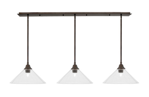 Stem Three Light Linear Pendalier in Bronze (200|48-BRZ-308)