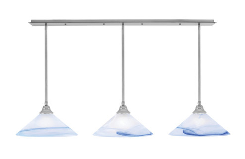 Stem Three Light Linear Pendalier in Brushed Nickel (200|48-BN-514)